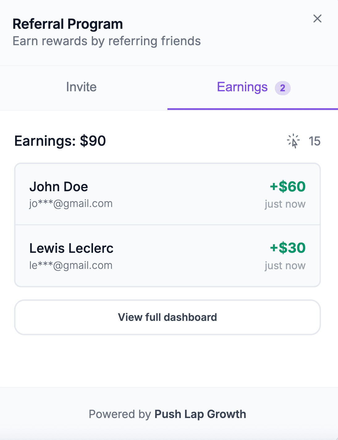User management dashboard